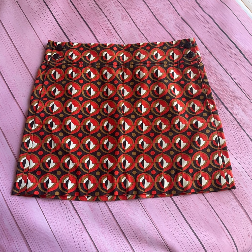 J.Crew Retro Print Mini Skirt Sz 2